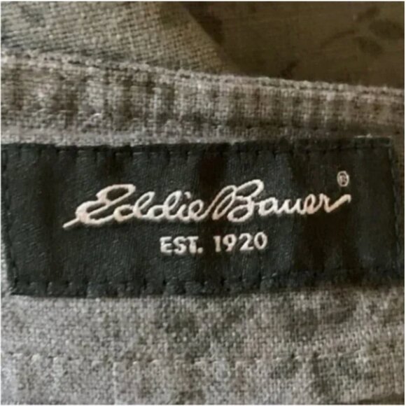 Eddie Bauer A Line Linen Blend Floral Print Olive Colored Skirt Size 12 - Picture 4 of 5